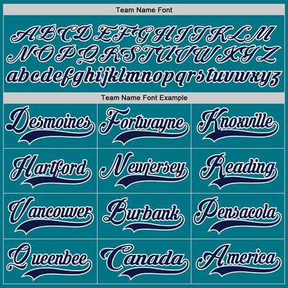 Custom Teal Navy-White Hockey Jersey