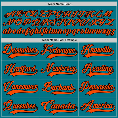 Custom Teal Orange-Black Hockey Jersey