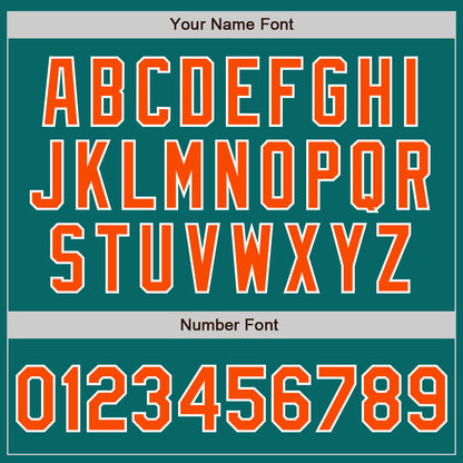 Custom Teal Orange-White Authentic Baseball Jersey