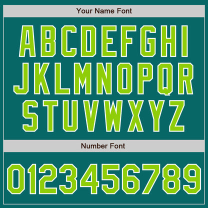 Custom Teal Neon Green-White Authentic Baseball Jersey
