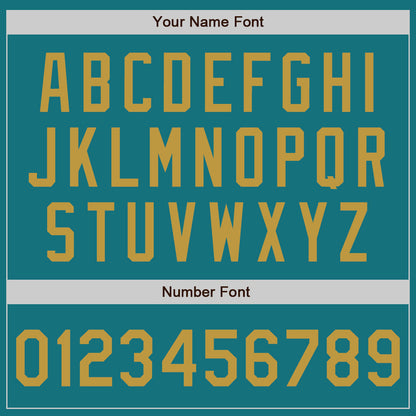 Custom Teal Old Gold Authentic Baseball Jersey