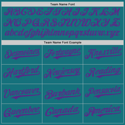 Custom Teal Purple Authentic Baseball Jersey