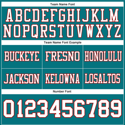 Custom Teal White-Red Mesh Authentic Football Jersey