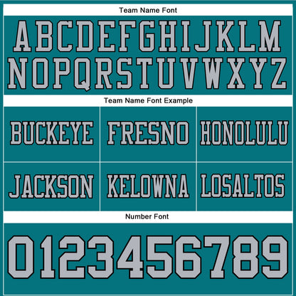 Custom Teal Gray-Black Mesh Authentic Football Jersey