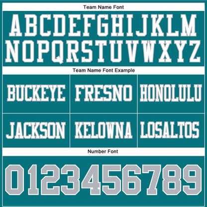 Custom Teal Gray-White Mesh Authentic Football Jersey