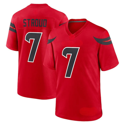 Custom Men's Texans Navy/Red/White Exact Replica Football Jersey
