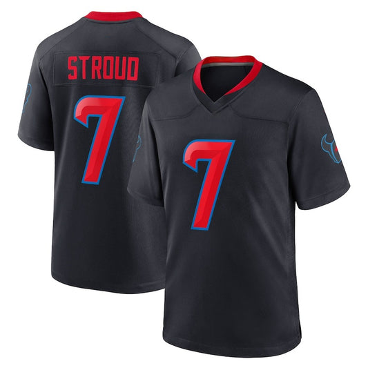 Custom Men's Texans Navy Exact Replica 2nd Alternate Football Jersey