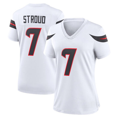 Custom Women's Texans Navy/Red/White Exact Replica Football Jersey