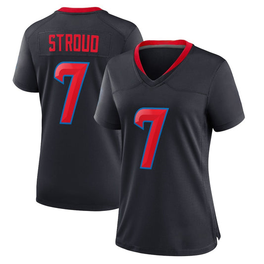 Custom Women's Texans Navy Exact Replica 2nd Alternate Football Jersey