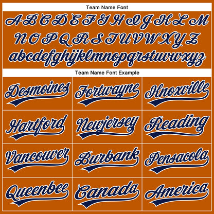 Custom Texas Orange Navy-White Authentic Baseball Jersey