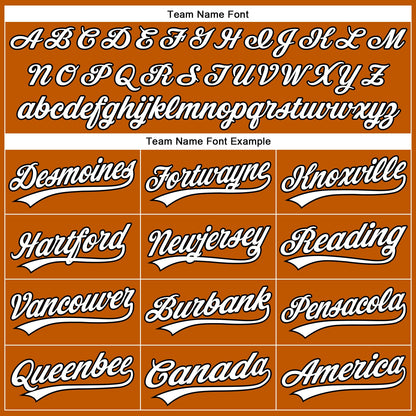 Custom Texas Orange White-Black Authentic Baseball Jersey