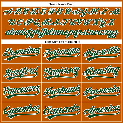 Custom Texas Orange Green-White Authentic Baseball Jersey