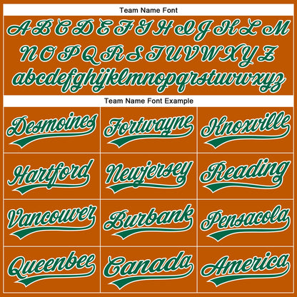 Custom Texas Orange Kelly Green-White Authentic Baseball Jersey
