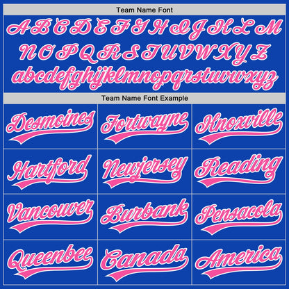 Custom Thunder Blue Pink-White Authentic Baseball Jersey
