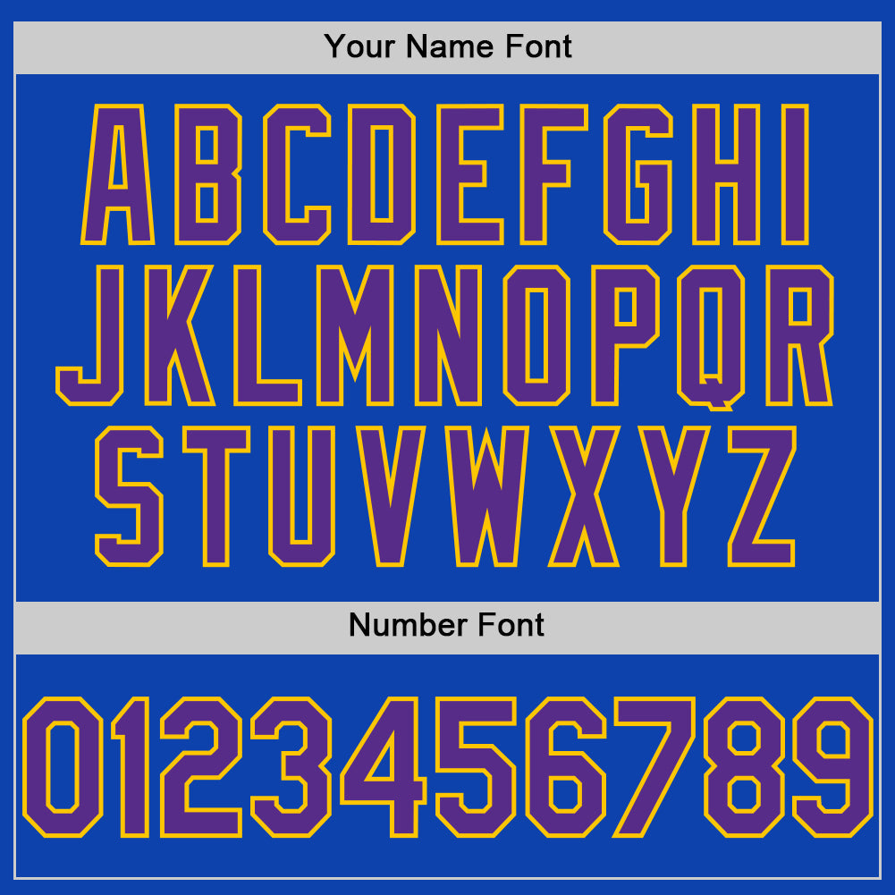 Custom Thunder Blue Purple-Yellow Authentic Baseball Jersey