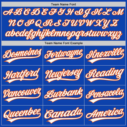 Custom Thunder Blue White-Orange Authentic Baseball Jersey