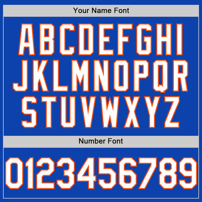 Custom Thunder Blue White-Orange Authentic Baseball Jersey