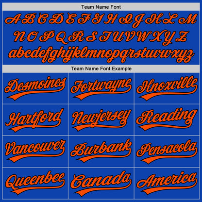 Custom Thunder Blue Orange-Black Authentic Baseball Jersey