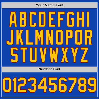 Custom Thunder Blue Yellow-Crimson Authentic Baseball Jersey
