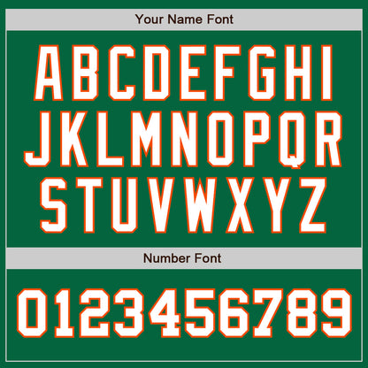Custom Kelly Green White-Orange Authentic Two Tone Baseball Jersey