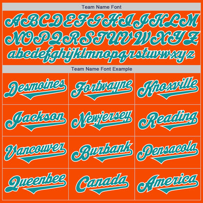 Custom Orange Teal-White Authentic Two Tone Baseball Jersey