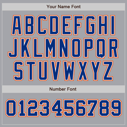 Custom Gray Royal-Orange Authentic Two Tone Baseball Jersey