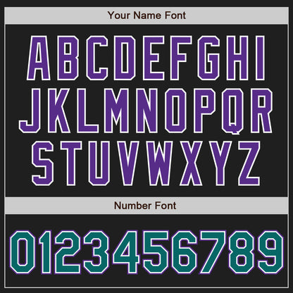 Custom Black Teal-Purple Authentic Two Tone Baseball Jersey