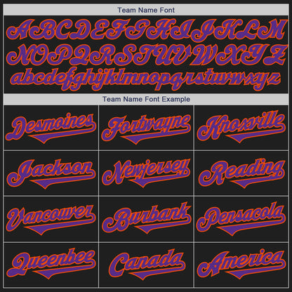 Custom Black Purple-Orange Authentic Two Tone Baseball Jersey