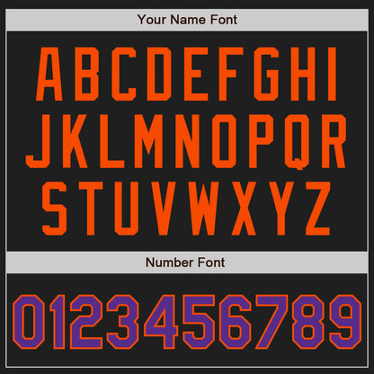 Custom Black Purple-Orange Authentic Two Tone Baseball Jersey