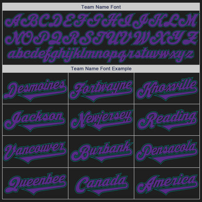 Custom Black Purple-Teal Authentic Two Tone Baseball Jersey
