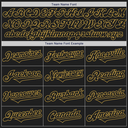 Custom Black Old Gold Authentic Two Tone Baseball Jersey