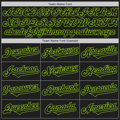 Custom Black Neon Green Authentic Two Tone Baseball Jersey