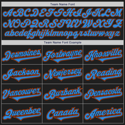 Custom Black Electric Blue-Orange Authentic Two Tone Baseball Jersey
