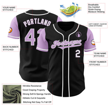 Custom Black Light Purple-White Authentic Two Tone Baseball Jersey