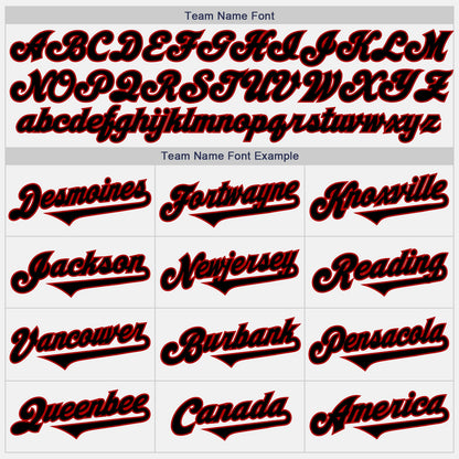 Custom White Black-Red Authentic Two Tone Baseball Jersey
