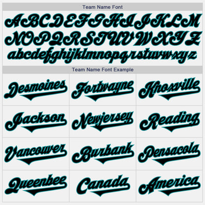 Custom White Black-Teal Authentic Two Tone Baseball Jersey