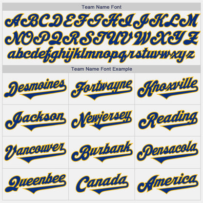 Custom White Royal-Gold Authentic Two Tone Baseball Jersey