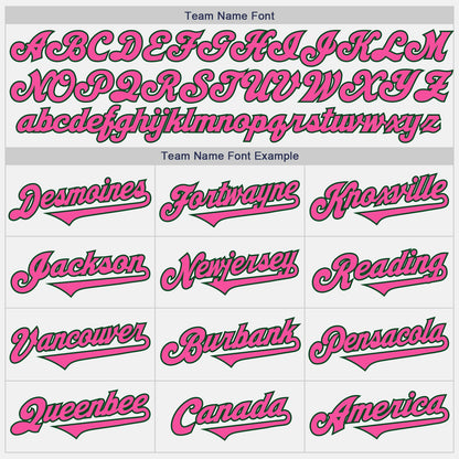 Custom White Pink-Green Authentic Two Tone Baseball Jersey