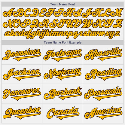 Custom White Gold-Brown Authentic Two Tone Baseball Jersey