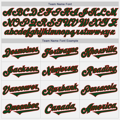 Custom White Green-Red Authentic Two Tone Baseball Jersey