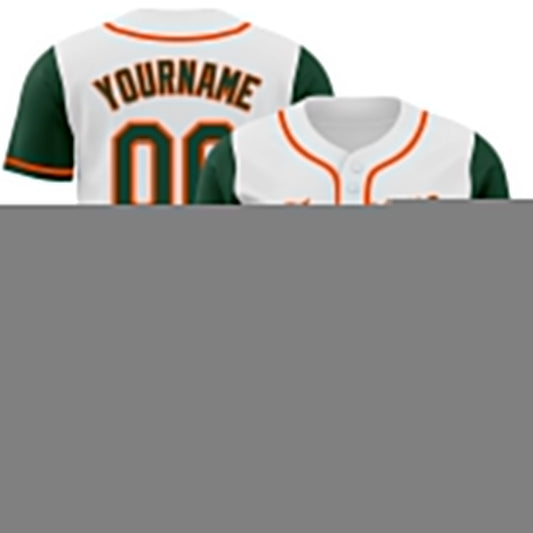 Custom White Green-Orange Authentic Two Tone Baseball Jersey