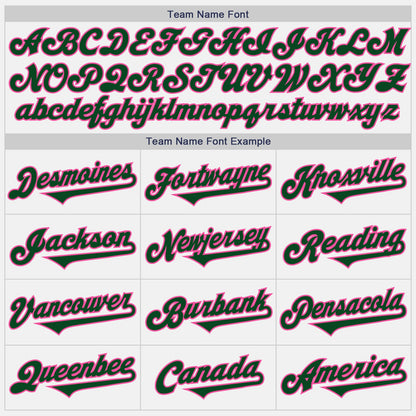 Custom White Green-Pink Authentic Two Tone Baseball Jersey