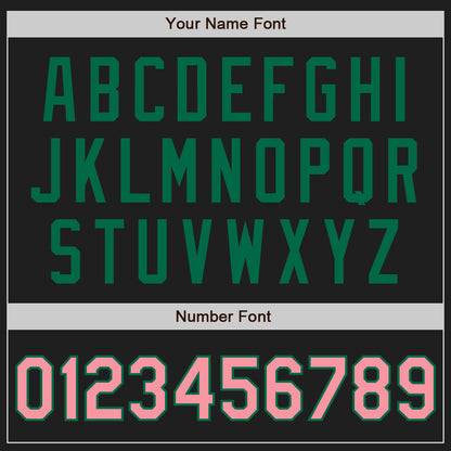 Custom Black Medium Pink-Kelly Green Authentic Two Tone Baseball Jersey