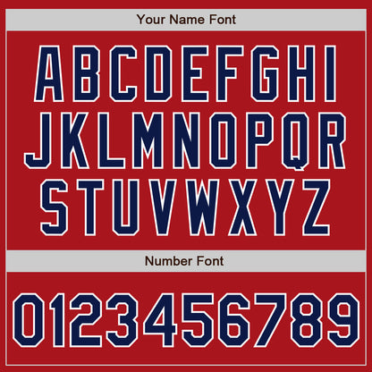 Custom Red Navy-White Authentic Two Tone Baseball Jersey