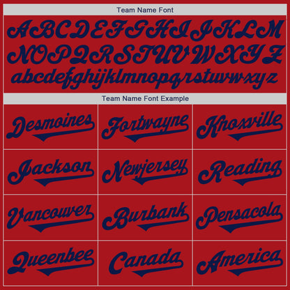 Custom Red Navy Authentic Two Tone Baseball Jersey