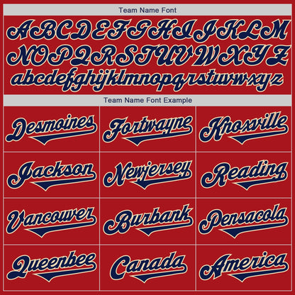 Custom Red Navy-Cream Authentic Two Tone Baseball Jersey