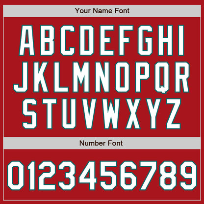 Custom Red White-Teal Authentic Two Tone Baseball Jersey