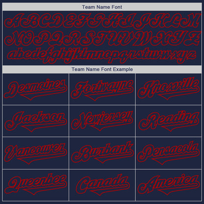 Custom Navy Red Authentic Two Tone Baseball Jersey