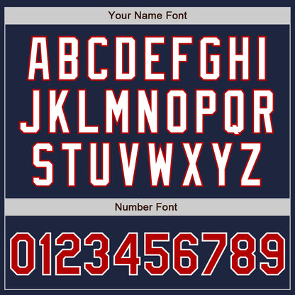 Custom Navy Red-White Authentic Two Tone Baseball Jersey