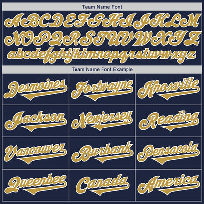 Custom Navy Old Gold-White Authentic Two Tone Baseball Jersey